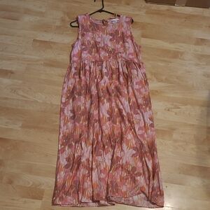 Carly Jean Los Angeles Vibrant Pink and Orange Maxi Dress
